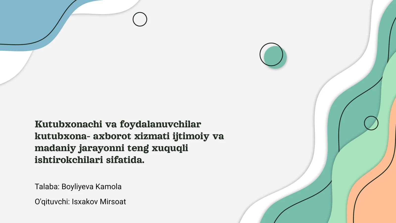 Kutubxonachi va foydalanuvchilar
