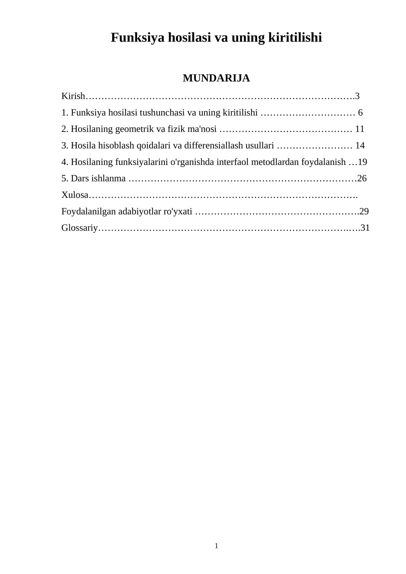 Funksiya hosilasi va uning kiritilishi 2