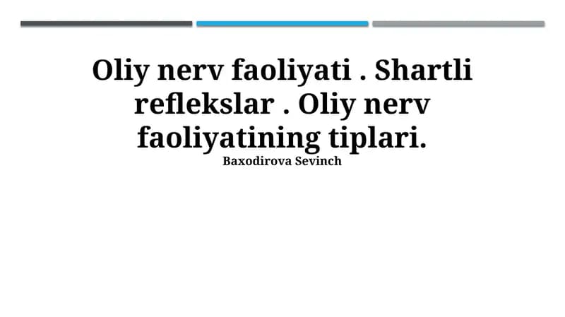 Oliy Nerv Faoliyati