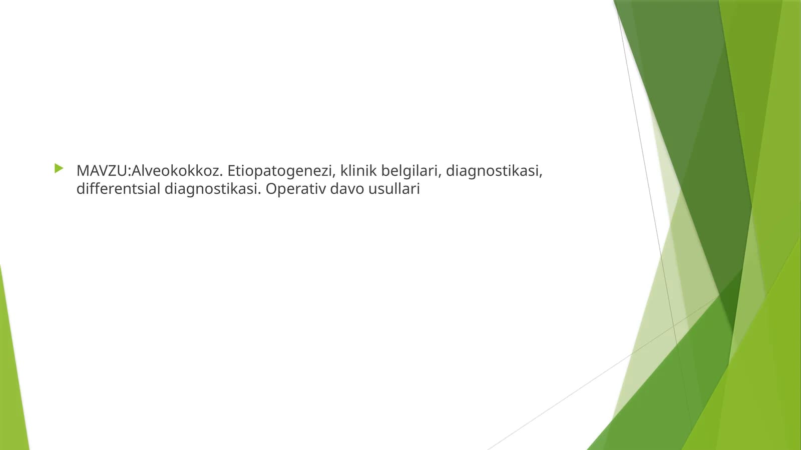 Аlveokokkoz.Etiopatogenezi,klinikbelgilari,diagnostikasi,differentsialdiagnostikasi.Operativdavousullari