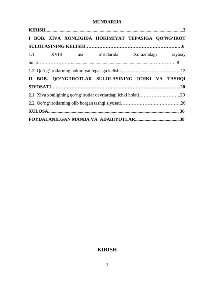 Xiva Xonligida Hokimiyat Tepasiga Qo‘ng‘irot Sulolasi