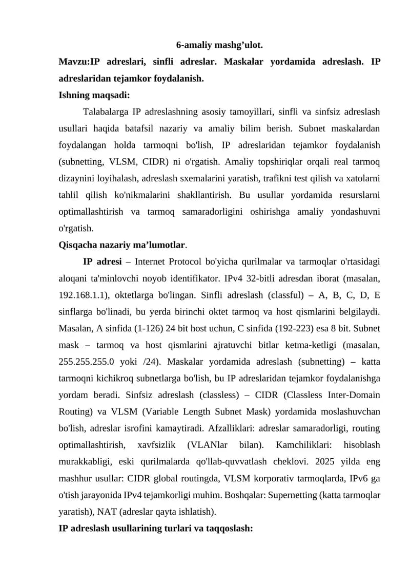 IP adreslash