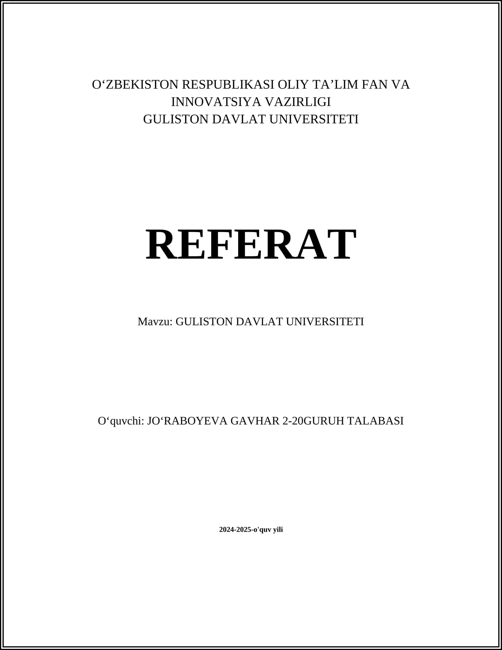 GULISTON DAVLAT UNIVERSITETI
