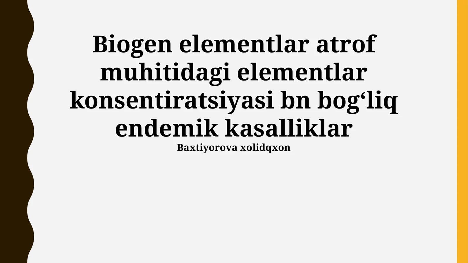 Biogen elementlar atrof muhitidagi elementlar konsentiratsiyasi bn bogʻliq endemik kasalliklar