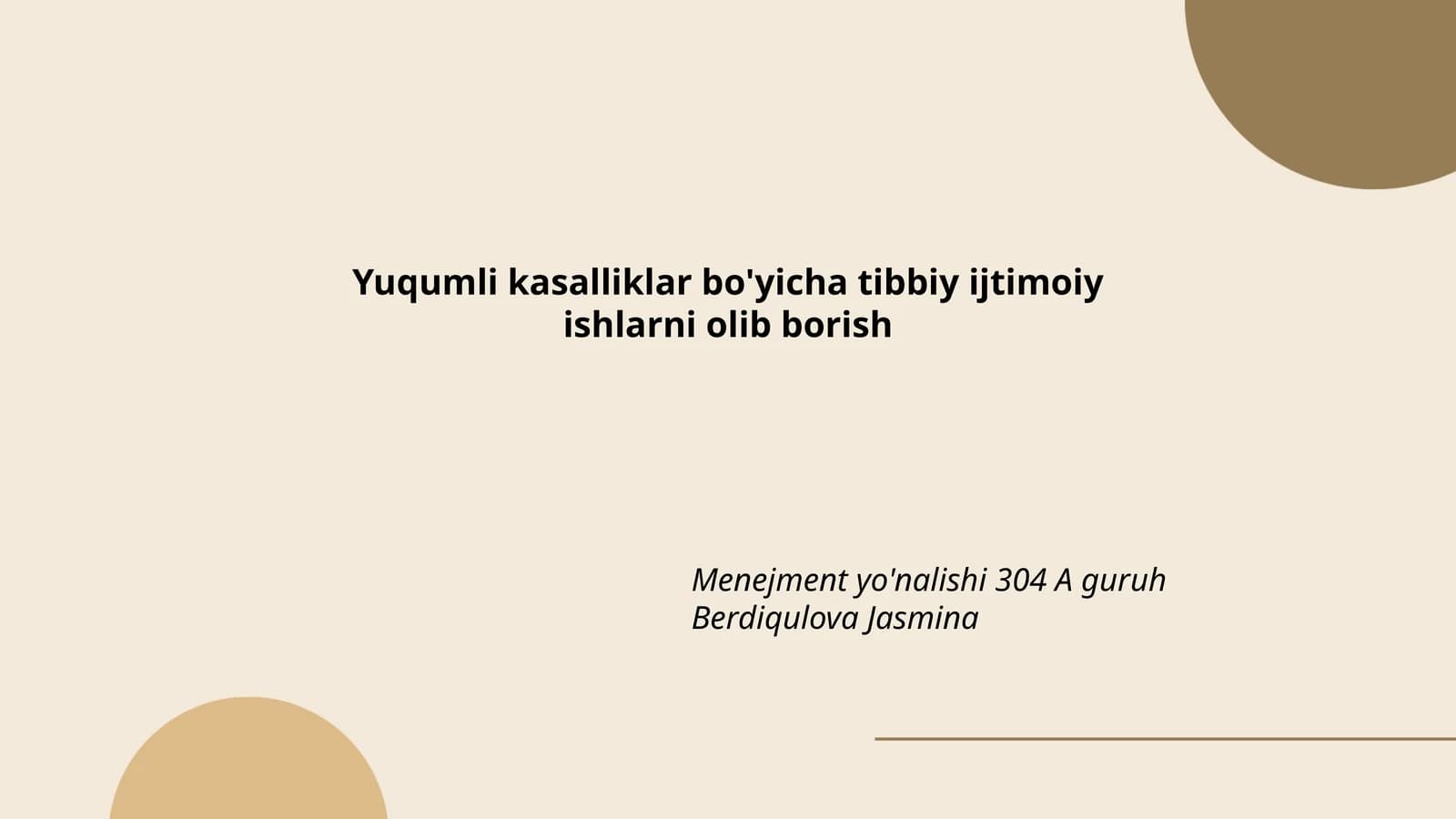Yuqumli kasalliklar bo'yicha tibbiy ijtimoiy ishlarni olib borish