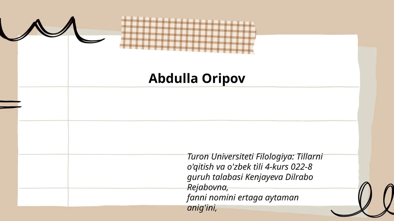 Turon Universiteti Filologiya: Tillarni o'qitish va o'zbek tìli 4-kurs