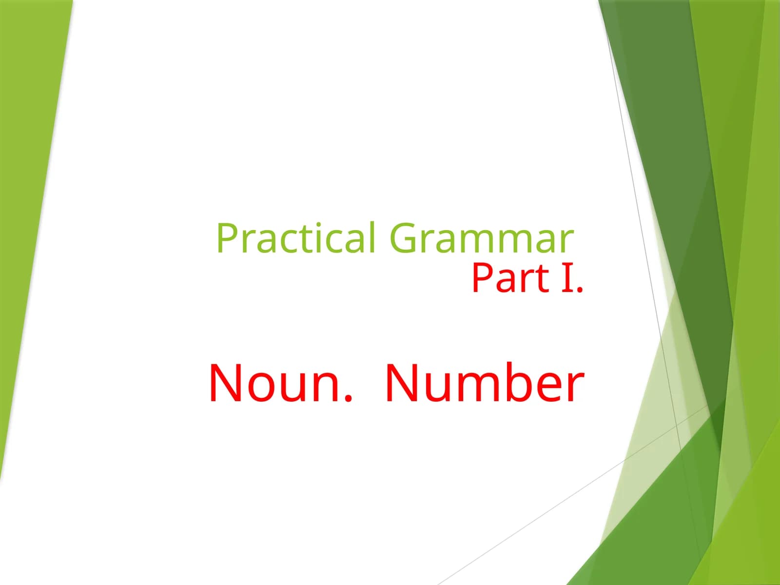 Noun. Number