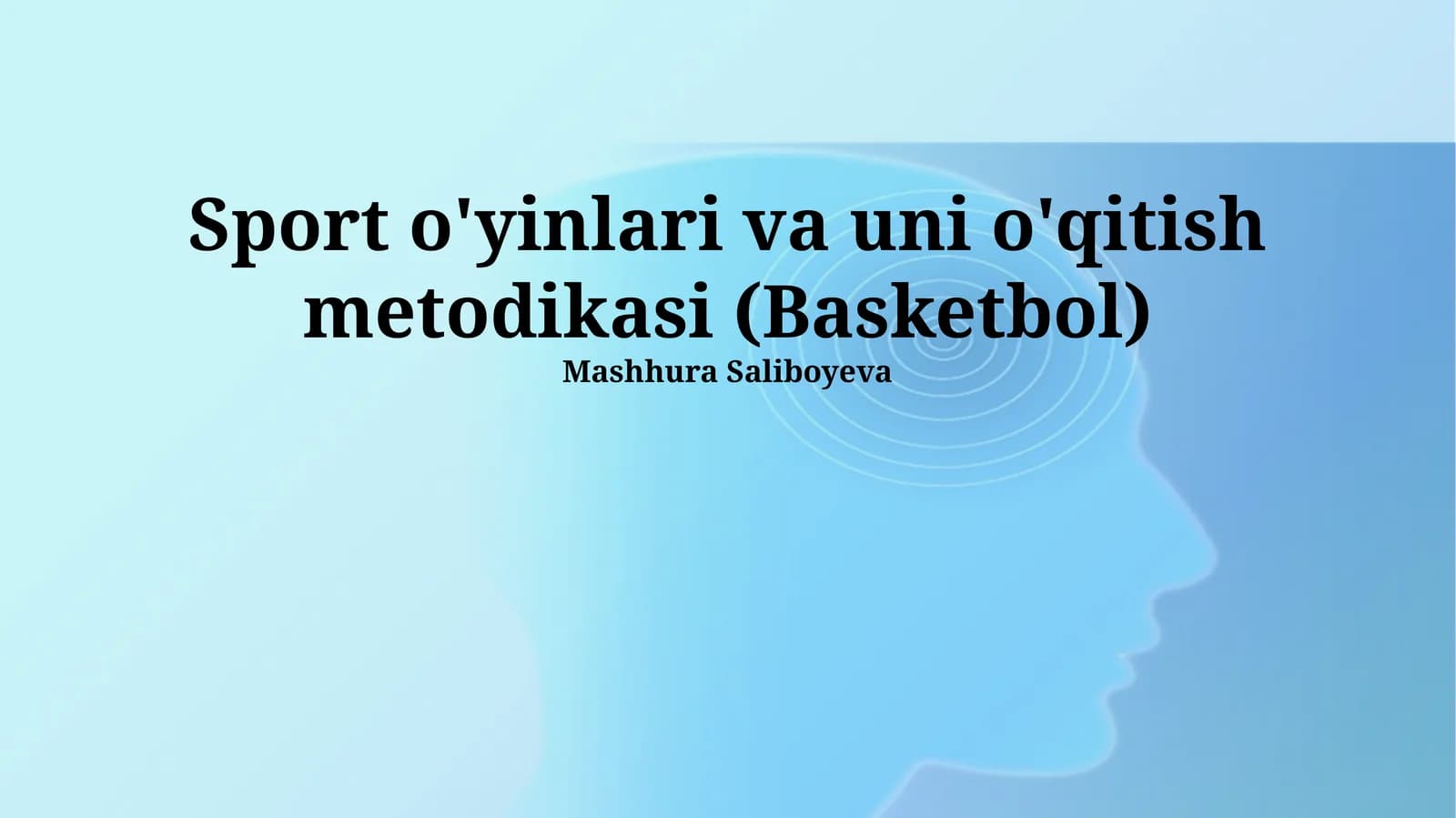 Sport o'yinlari va uni o'qitish metodikasi (Basketbol)