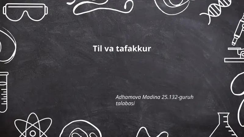 Til va tafakkur nazariyasi
