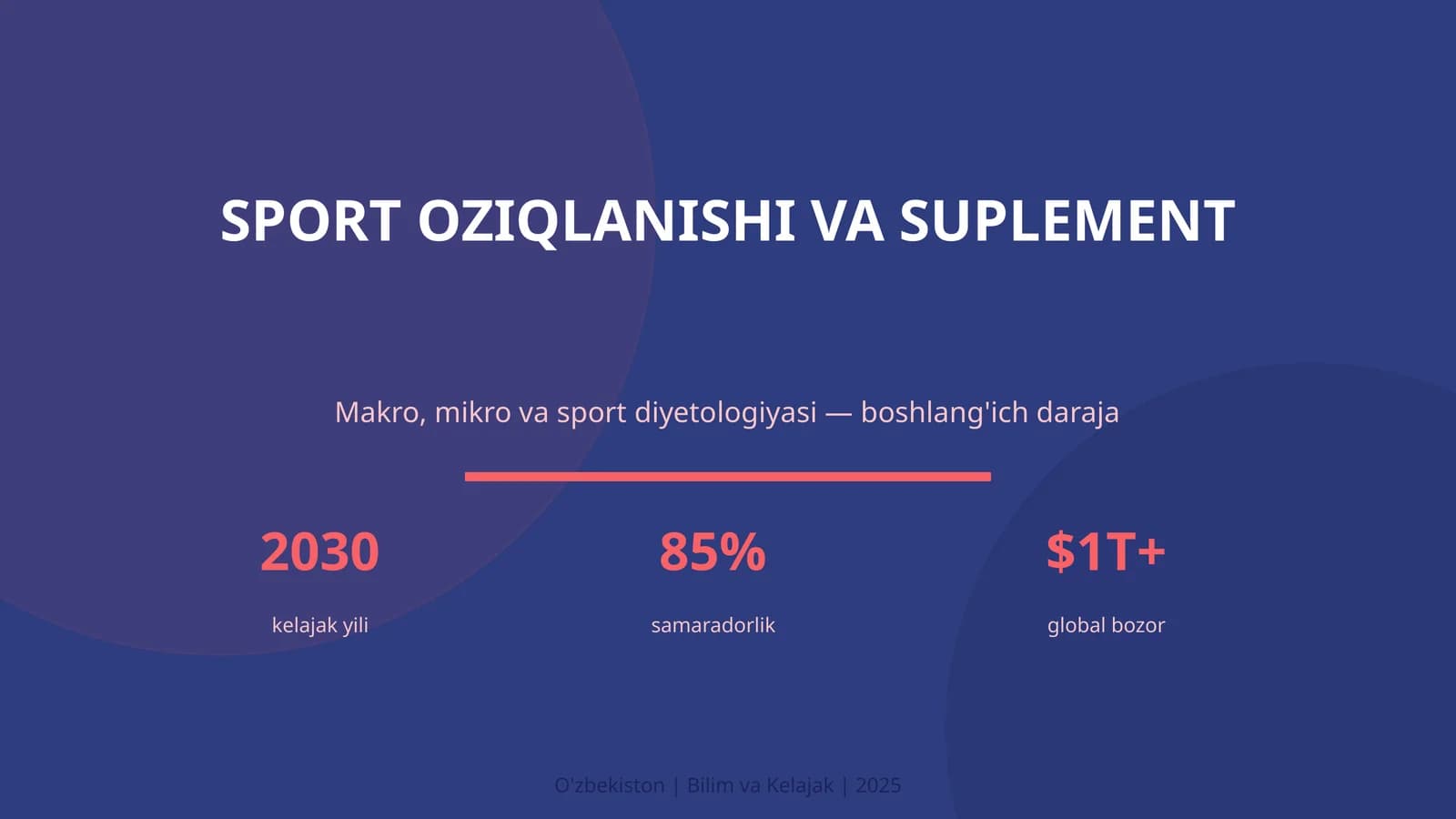 SPORT OZIQLANISHI VA SUPLEMENT
