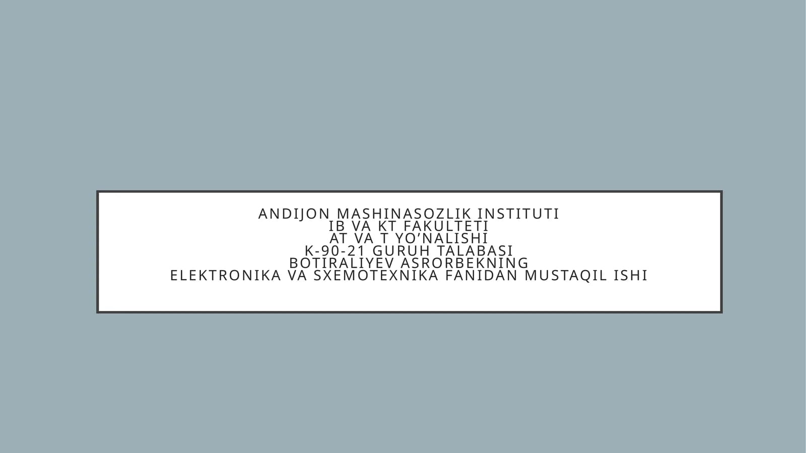 Analoglik alitlar, kommutatorlar va cheklagichlar