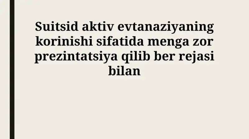 Reja: Muqaddima: Mavzuni ochish