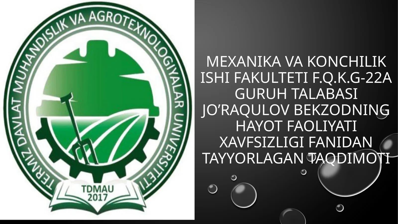 MARKAZIY OSIYODA BO’LISHI MUMKIN BO’LGAN TABIIY XAVFLAR