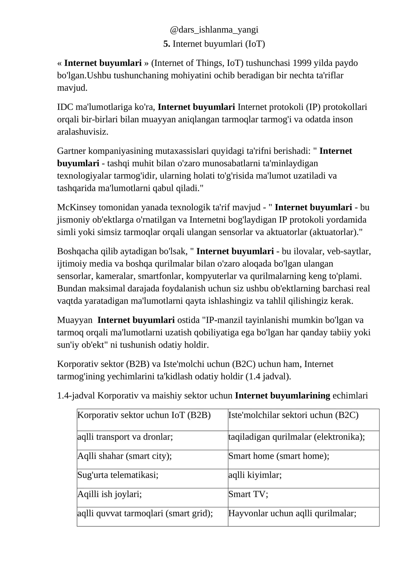 Internet buyumlari (IoT)