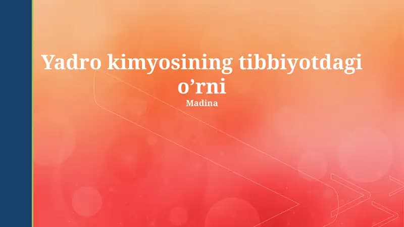 Diagnostikada Yadro Kimyosining Qo'llanilishi