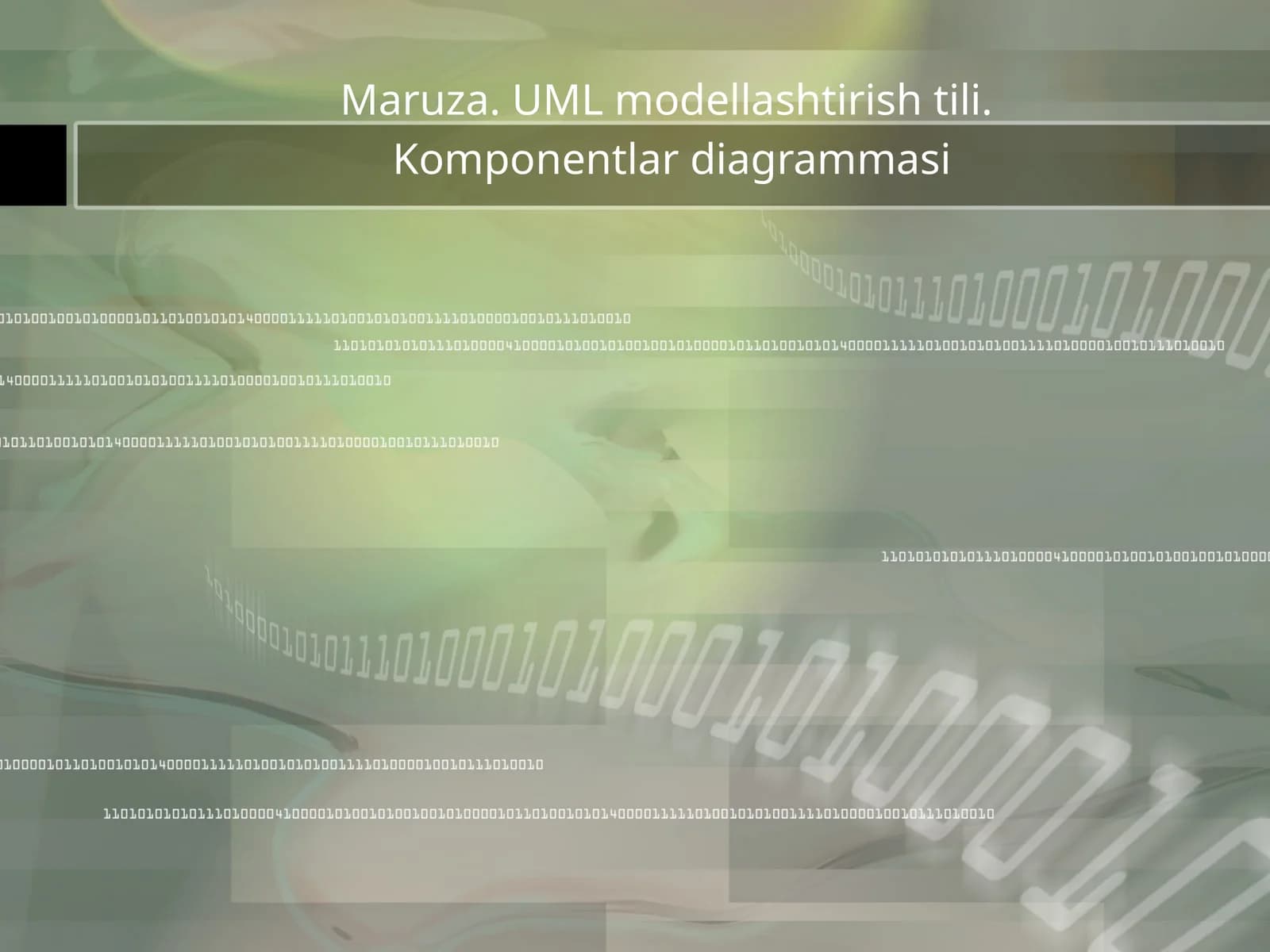 Maruza. UML modellashtirish tili