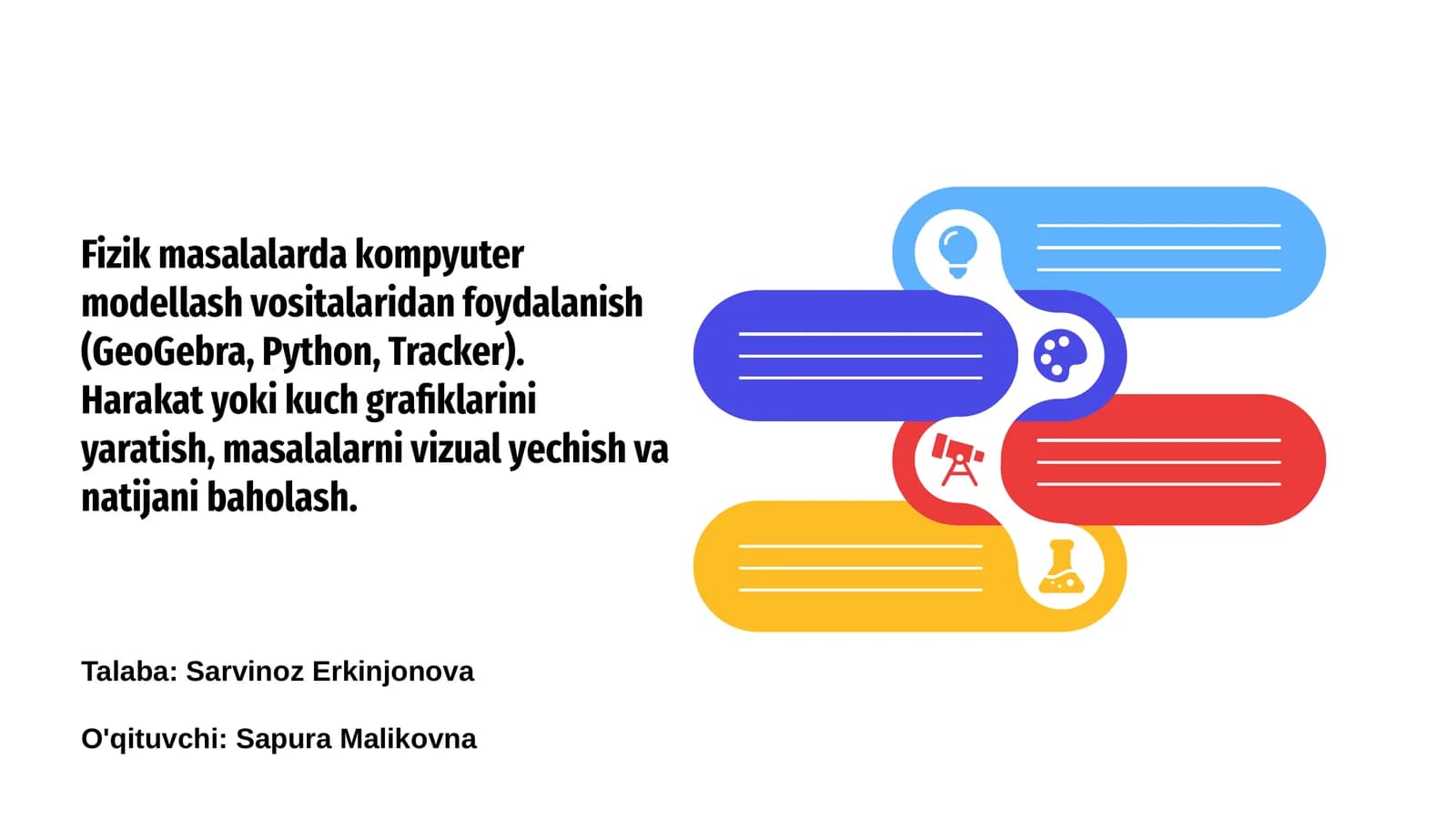 Fizik masalalarda kompyuter modellash vositalari