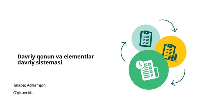 Davriy qonun va elementlar davriy sistemasi