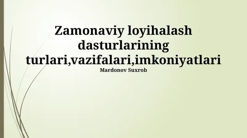 Zamonaviy Dizayn Dasturlari