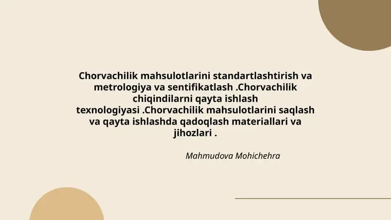 Chorvachilik mahsulotlari