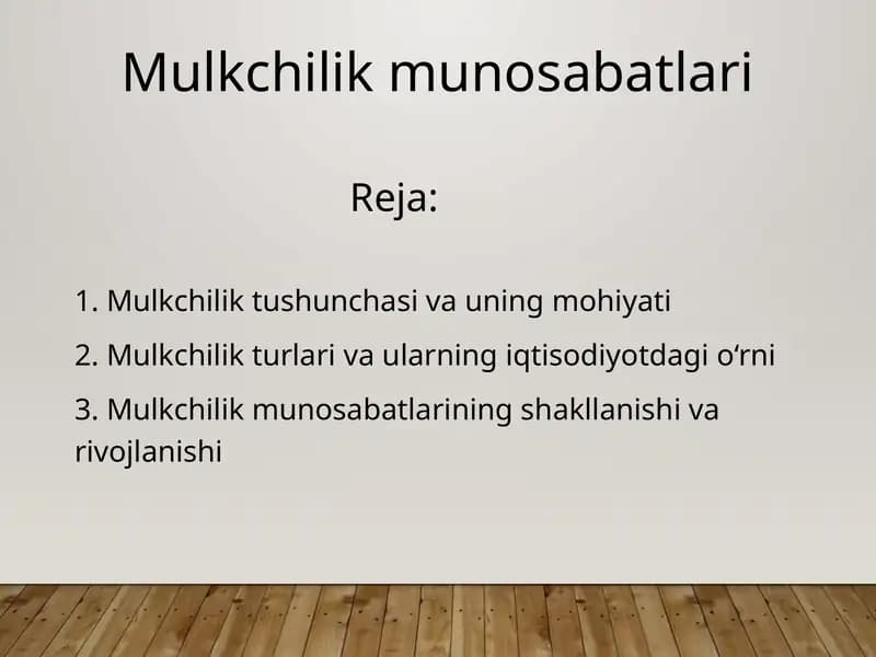 Mulkchilik munosabatlari