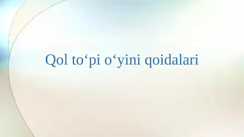 Qol to‘pi o‘yini qoidalari