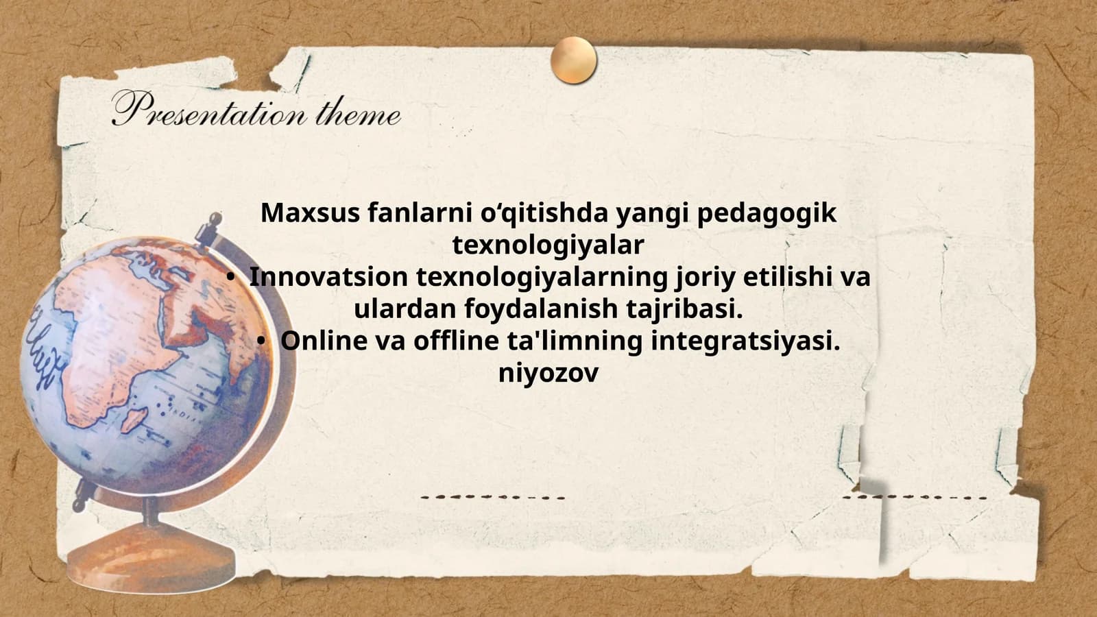 Maxsus fanlarni o‘qitishda yangi pedagogik texnologiyalar