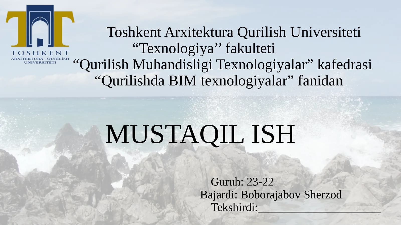 Qurilish Muhandisligi Texnologiyalar