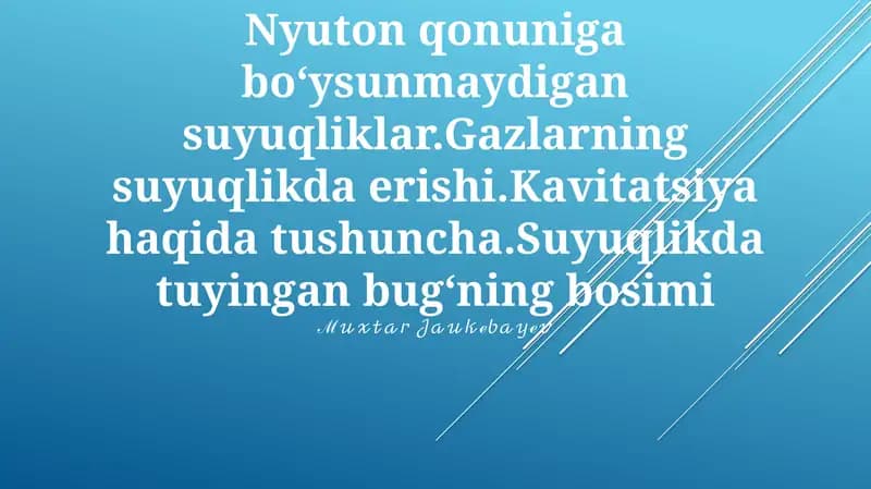 Gazlarning suyuqlikda erishi
