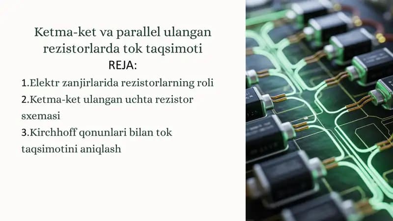 Elektr zanjirlarida rezistorlarning roli