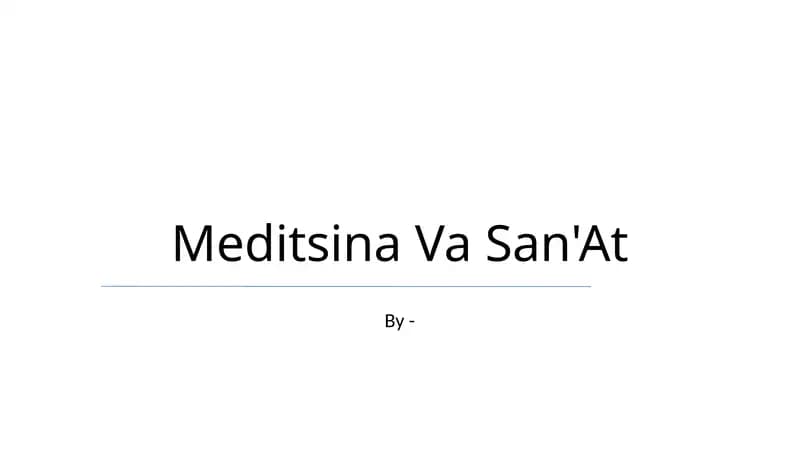 Meditsina Va San'At