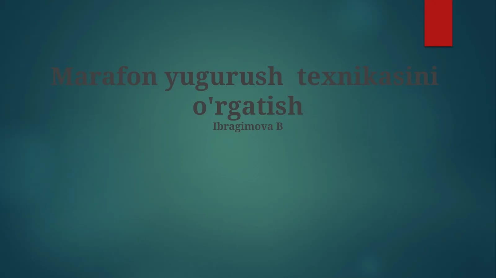 Marafon yugurush texnikasini o'rgatish