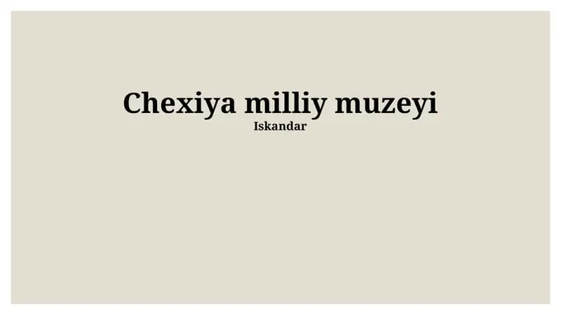 Chexiya Milliy Muzeyi
