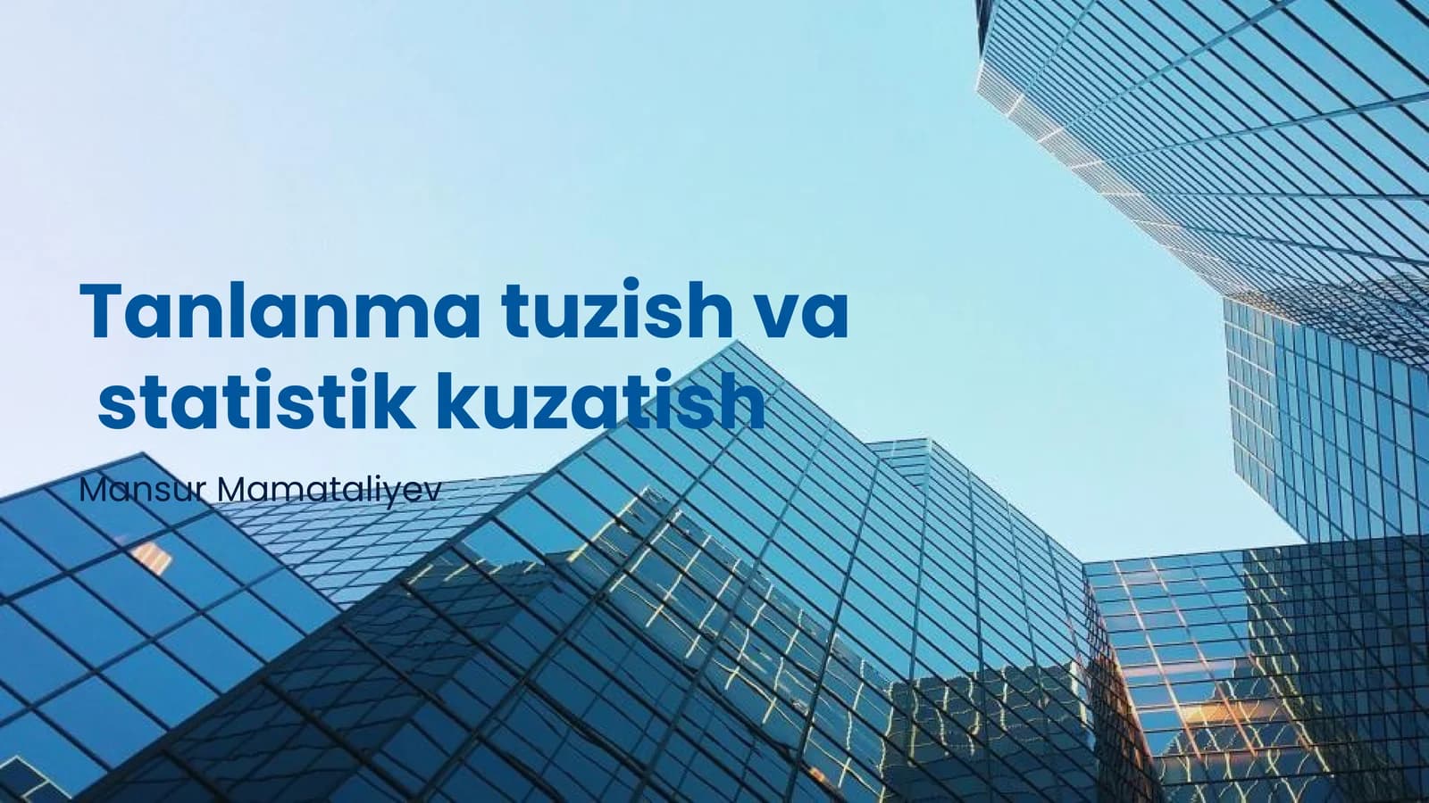 Tanlanma tuzish va statistik kuzatish