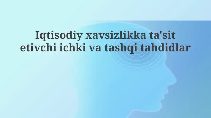 Iqtisodiy xavfsizlikkata'sitetivchiichkivatashqitahdidlar