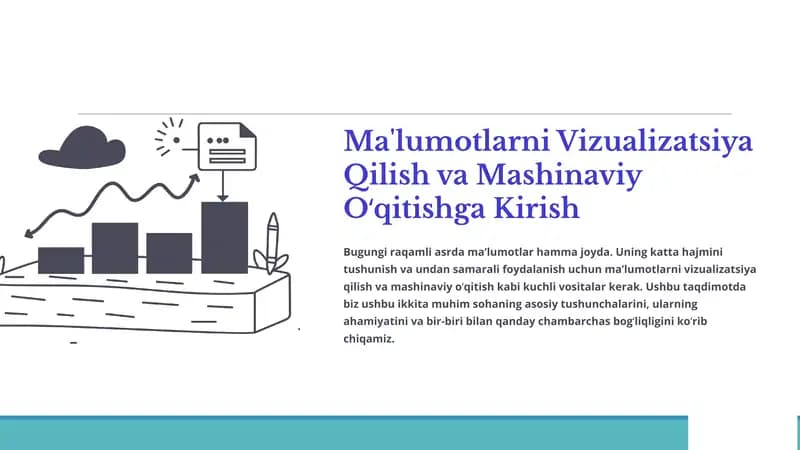 Maʼlumotlarni Vizualizatsiya Qilish va Mashinaviy Oʻqitishga Kirish