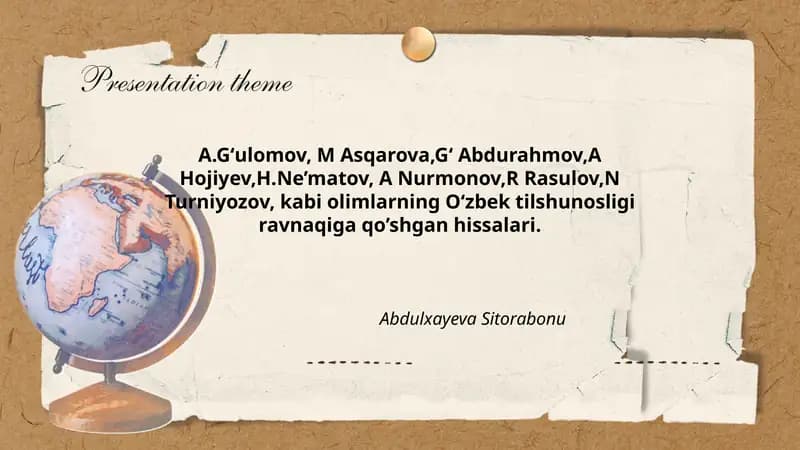 Oʻzbek tilshunosligi ravnaqi