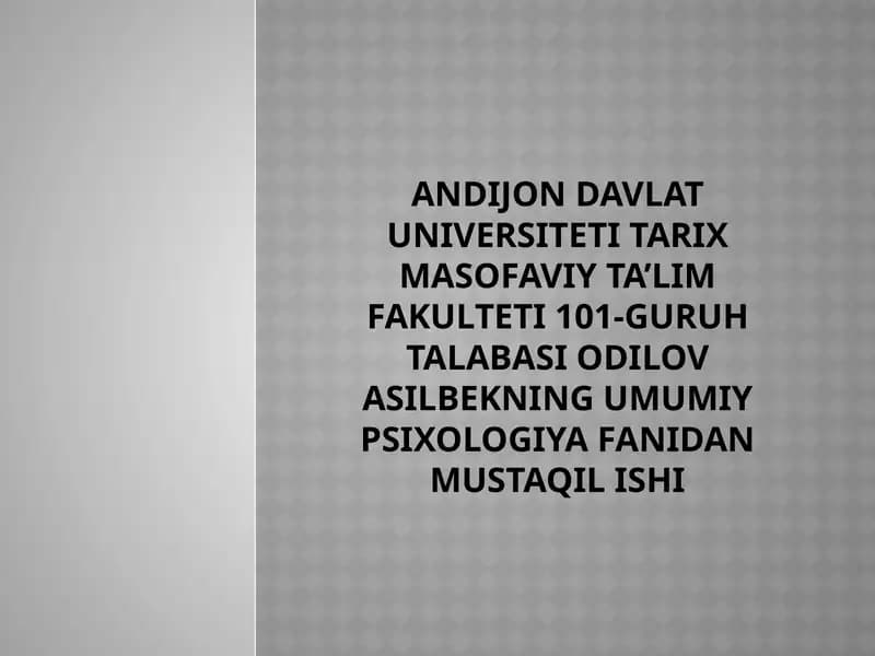 o'smirlik davrida psixik rivojlanish xususiyatlari