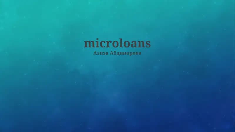 Microloans