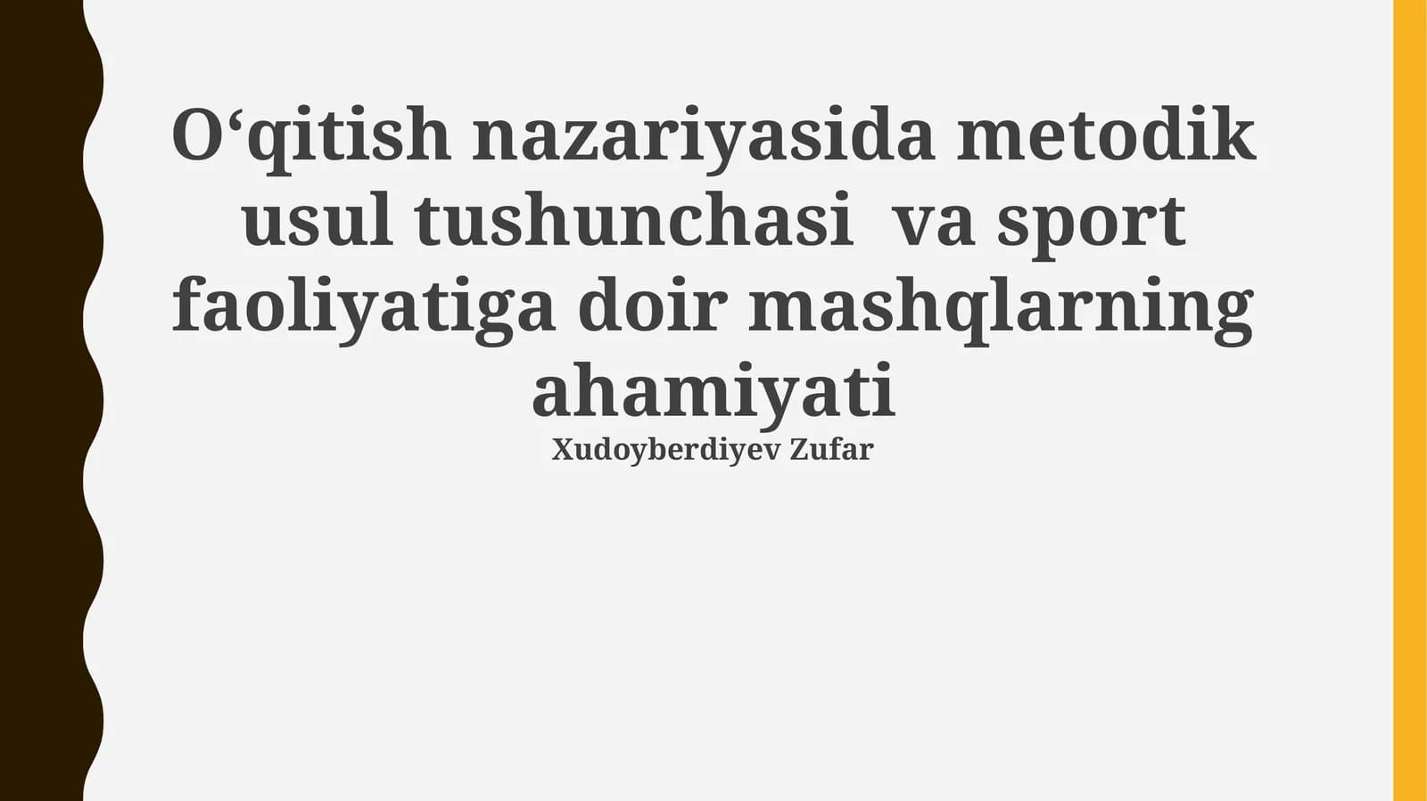 Metodik metodlarni o'qituvchilar tomonidan qo'llash