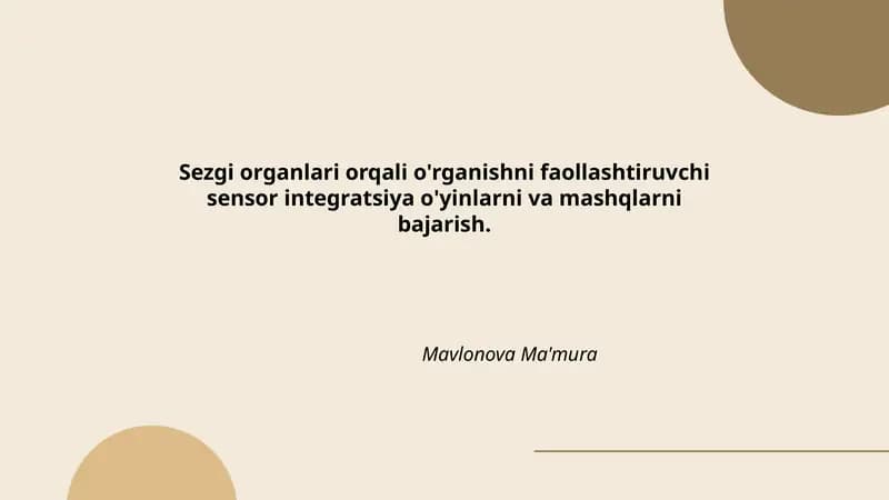 Vestibulyar tizimni faollashtiruvchi o'quv o'yinlar