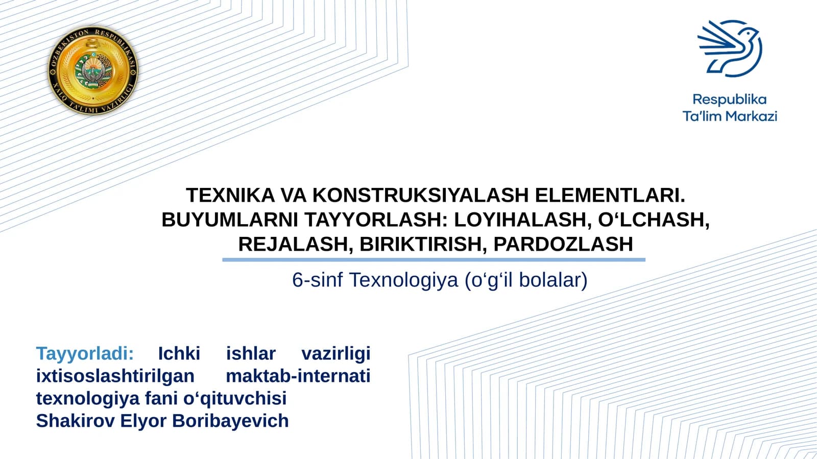 TEXNIKA VA KONSTRUKSIYALASH ELEMENTLARI