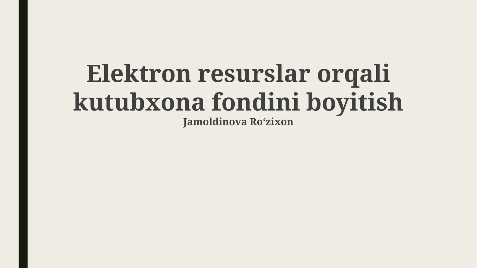 Elektron resurslar orqali kutubxona fondini boyitish