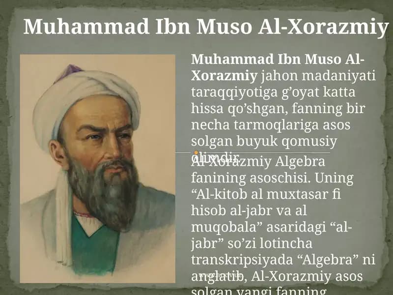 Muhammad Ibn Muso Al-Xorazmiy