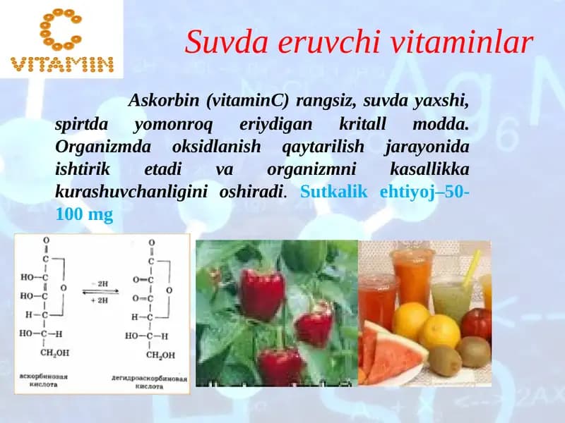 Suvda eruvchi vitaminlar