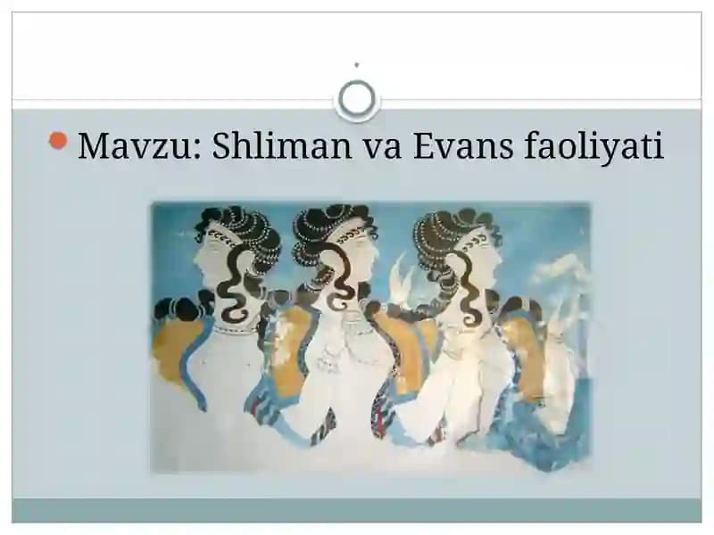 Shliman va Evans faoliyati