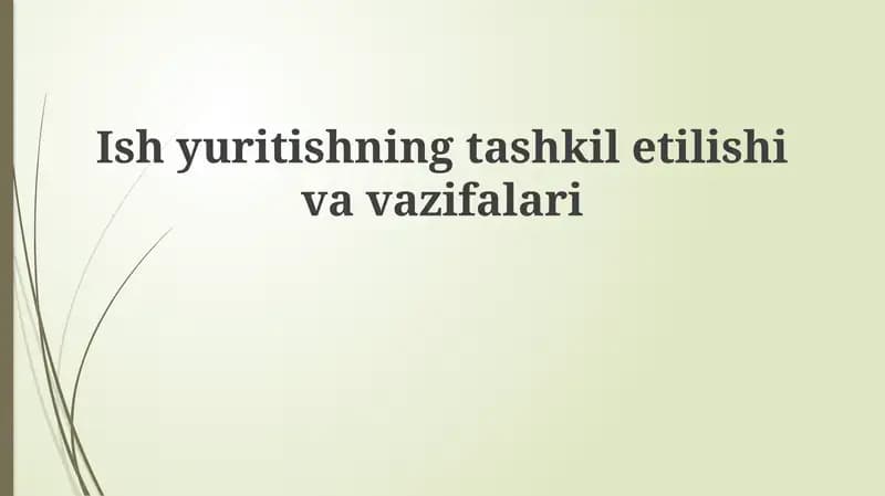 Biznes tashkil etish asoslari