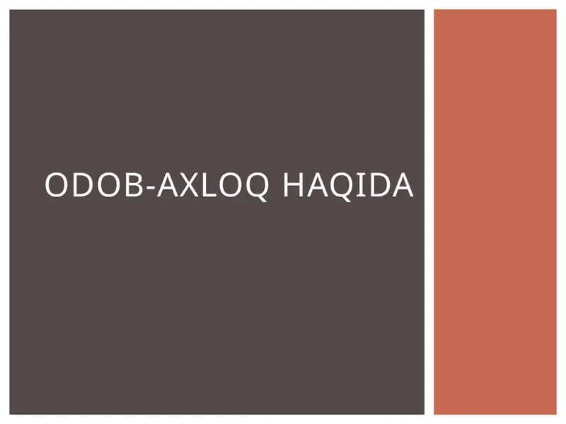 Odob-Axloq haqida