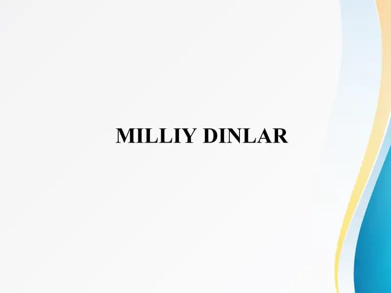 MILLIY DINLAR Миллий динлар
