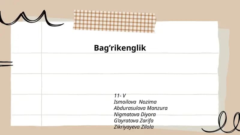 Bag’rikenglikning ta'rifi va nazariy asoslari